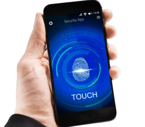 Smartphone with a fingerprint reader on screen